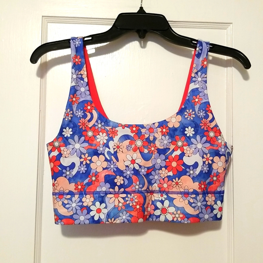 Fabletics Floral Sports Bra and Capri Set